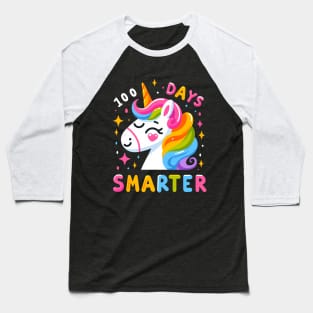 100 days smarter, whimsical cute unicorn Baseball T-Shirt